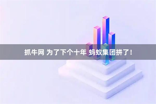 抓牛网 为了下个十年 蚂蚁集团拼了！