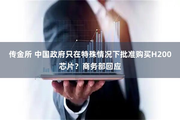 传金所 中国政府只在特殊情况下批准购买H200芯片？商务部回应